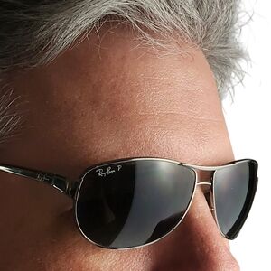 Ray-Ban Polarized Aviator RB3342 Warrior Sunglasses Black Silver Italy Unisex